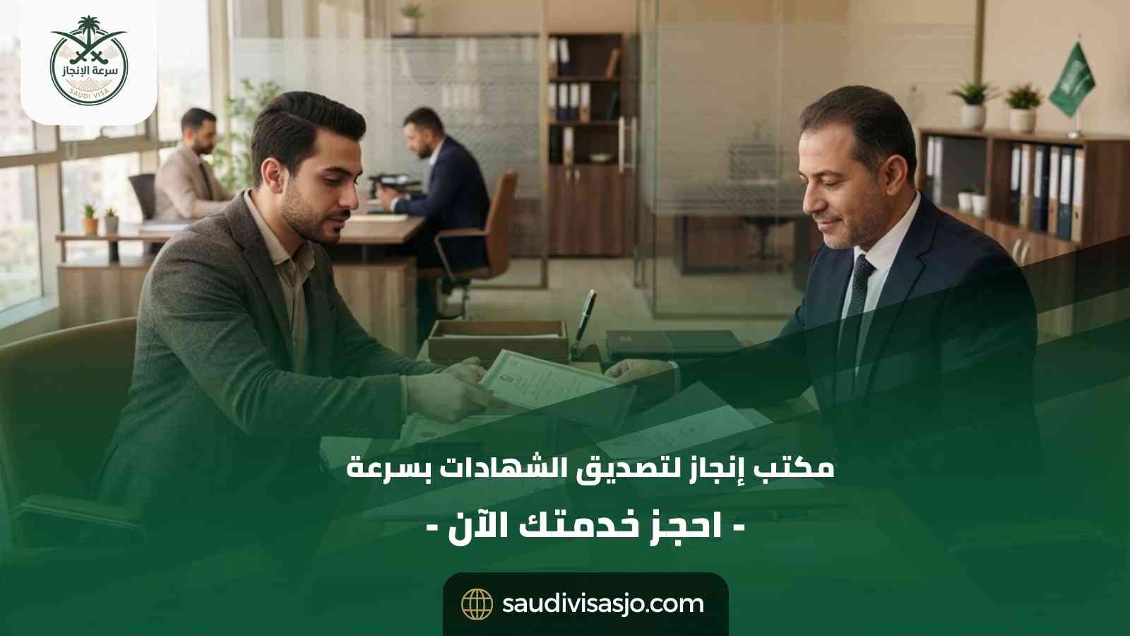 مكتب انجاز لتصديق الشهادات | تأشيرات السعودية بالأردن